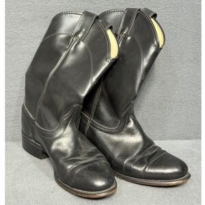 VTG Laredo Roper Boots Womens 6.5 Black Leather Fashion Western Cowboy 6902